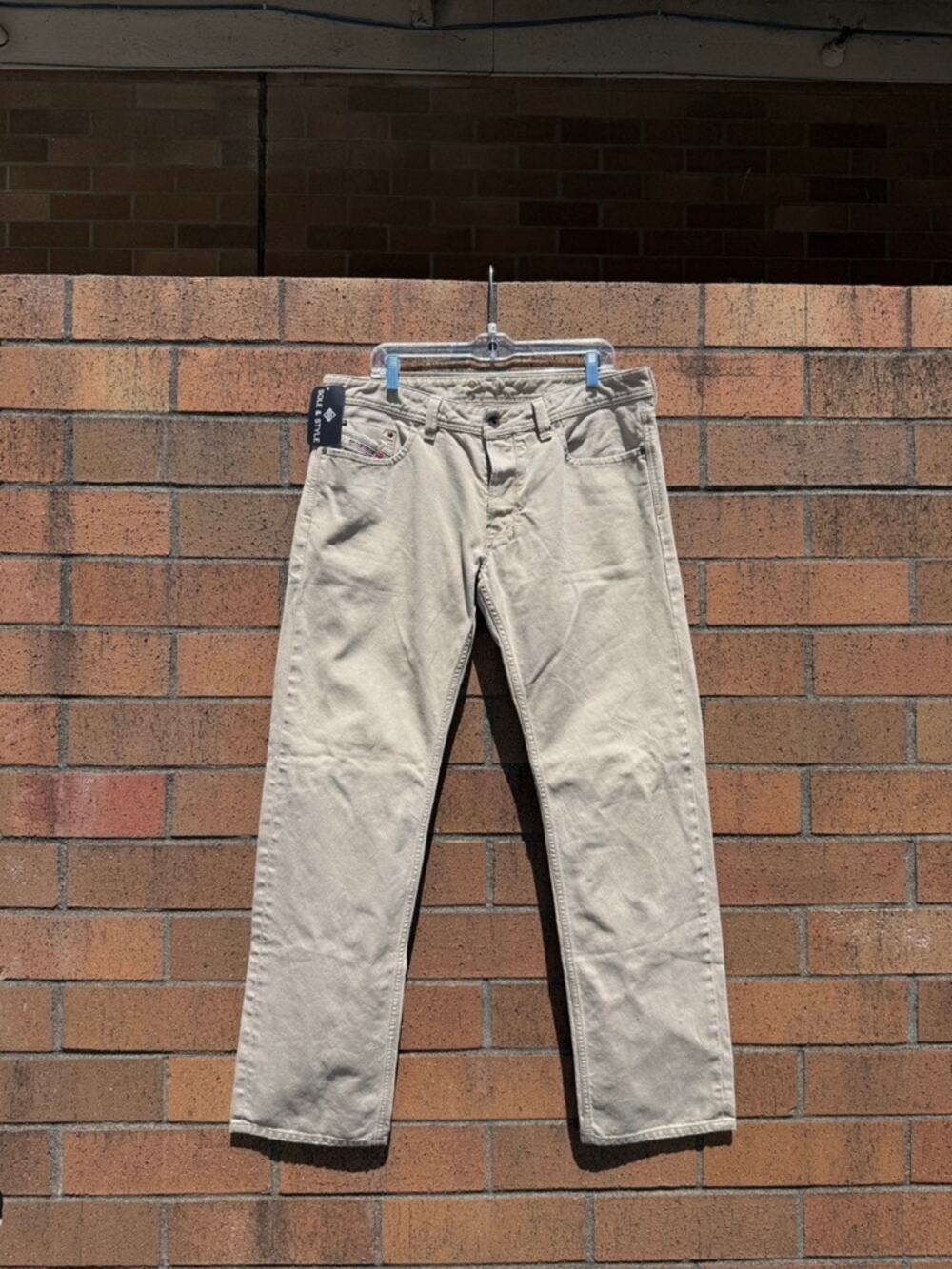 Y2K Diesel 1985 Larkee Vintage Straight Leg Beige Denim Jeans Made in Italy